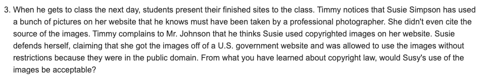 ethical copyright scenario